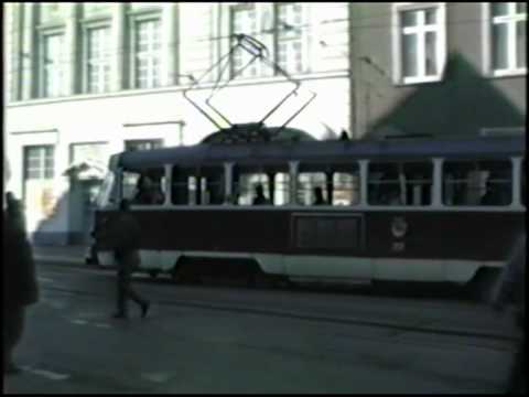 1990: Strassenbahn in Schwerin am 1. April 1990