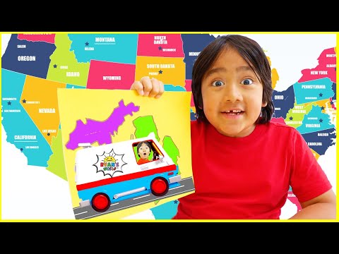 Learn about USA states map and Capitals for Kids with Ryan!!!