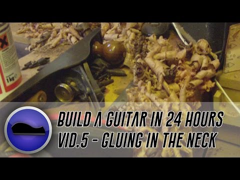 Video 5 - How to build a guitar | gluing the through neck to the body wings