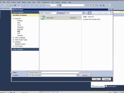 how to perform unit testing in visual studio 2010