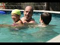 Tossing the kids across the pool Tossing the kids across the pool