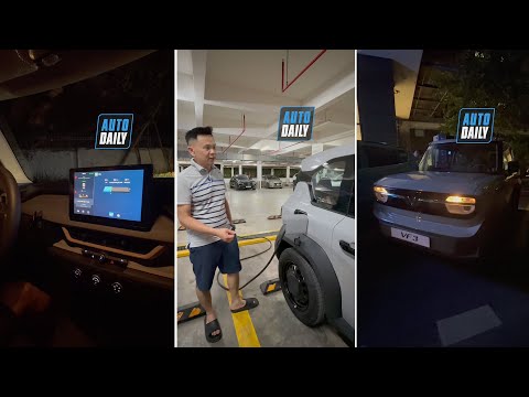VF 3 sạc thế nào? Thời gian bao lâu? Đèn xe có đủ sáng? |Autodaily.vn|