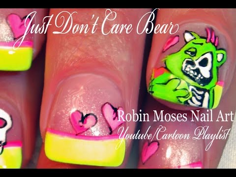 Don't Care Bear Nail Art