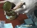 Opening a can of honey in microgravity