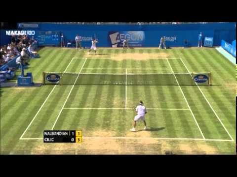 david nalbandian disqualified - David Nalbandian kicks advertising board and linesman- disqualified Aegon championships 2012.