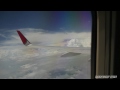 低気圧雲に突入!!! Cumulonimbus attack!!! 大揺れの機内 HND-HIJ JAL 積乱雲 機窓 気圧