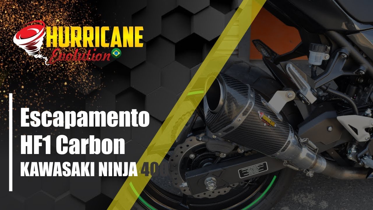 Capa do vídeo  Escapamento HF1 Carbon Kawasaki Ninja 400 2018 a 2022