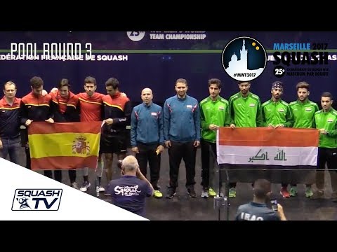 Squash: Spain v Iraq - Men's World Team Champs 2017 - Rd of 16 Highlights