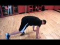 Mountain Climbers - In a push-up position, bring one foot in towards your chest and then alternate by hoping back on that same foot and bringing the opposite foot inwards. 