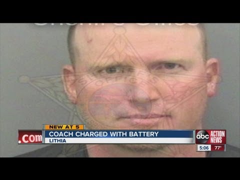 battery - Softball coach charged with battery after head-butting umpire.