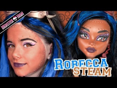 Robecca Steam Monster High Doll Costume Makeup Tutorial for Cosplay or Halloween