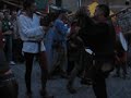 The music performance at Po Farze place in Lublin