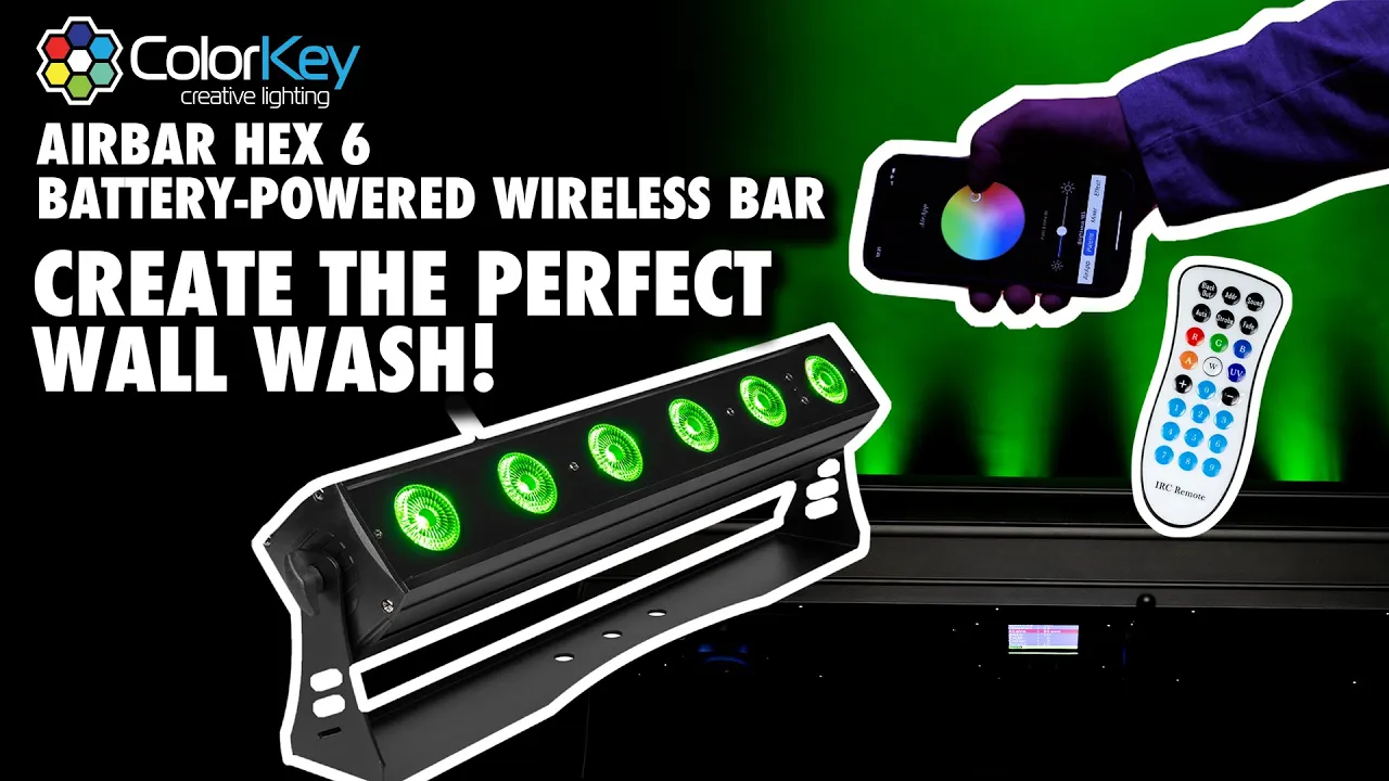 Product video thumbnail for ColorKey AirBar HEX 6 RGBAW-UV Wireless LED Wash Bar