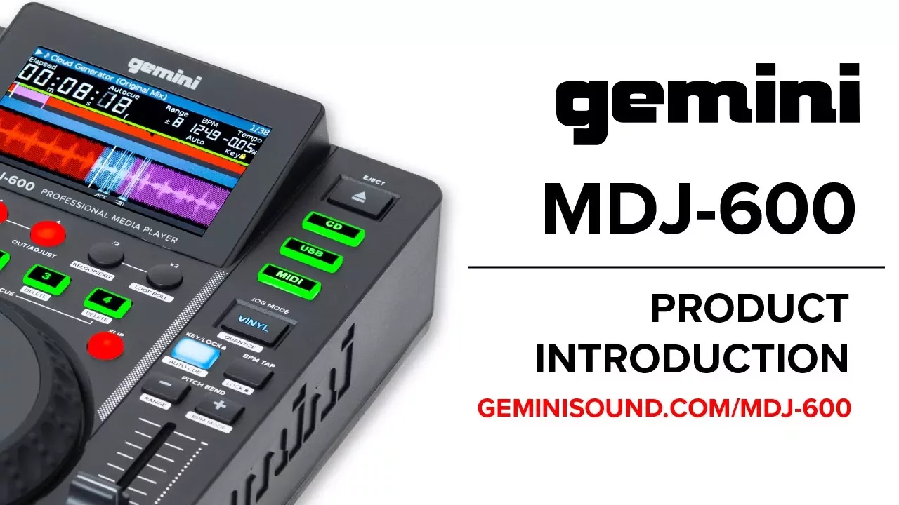 Product video thumbnail for Gemini MDJ-600 Tabletop DJ Media Player