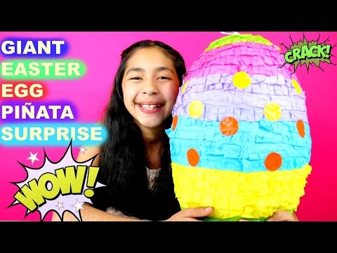 Giant Easter Surprise Egg Piñata Mickey Mouse Minions Minecraft  Shopkins Spongebob Sofia Video