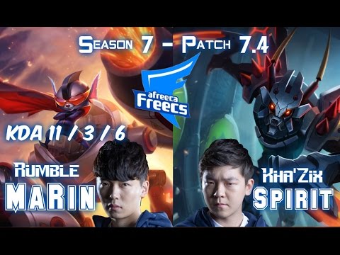 AFs MaRin RUMBLE vs AFs Spirit KHA'ZIX Jungle - Patch 7.4 KR Ranked
