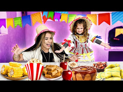 Me and my little sister eating traditional June festival food for the first time!