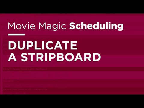 Movie Magic Scheduling - Duplicate a Stripboard