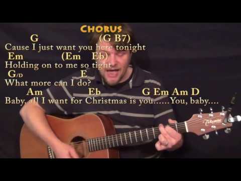 All I Want For Christmas Is You (Mariah Carey) Strum Guitar Cover Lesson with Chords/Lyrics