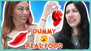 GUMMY FOOD vs REAL FOOD CHALLENGE