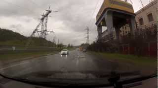 preview picture of video 'GoPro Видеорегистратор Авто / Дождь / 30_04_2012 г Волжская ГЭС'