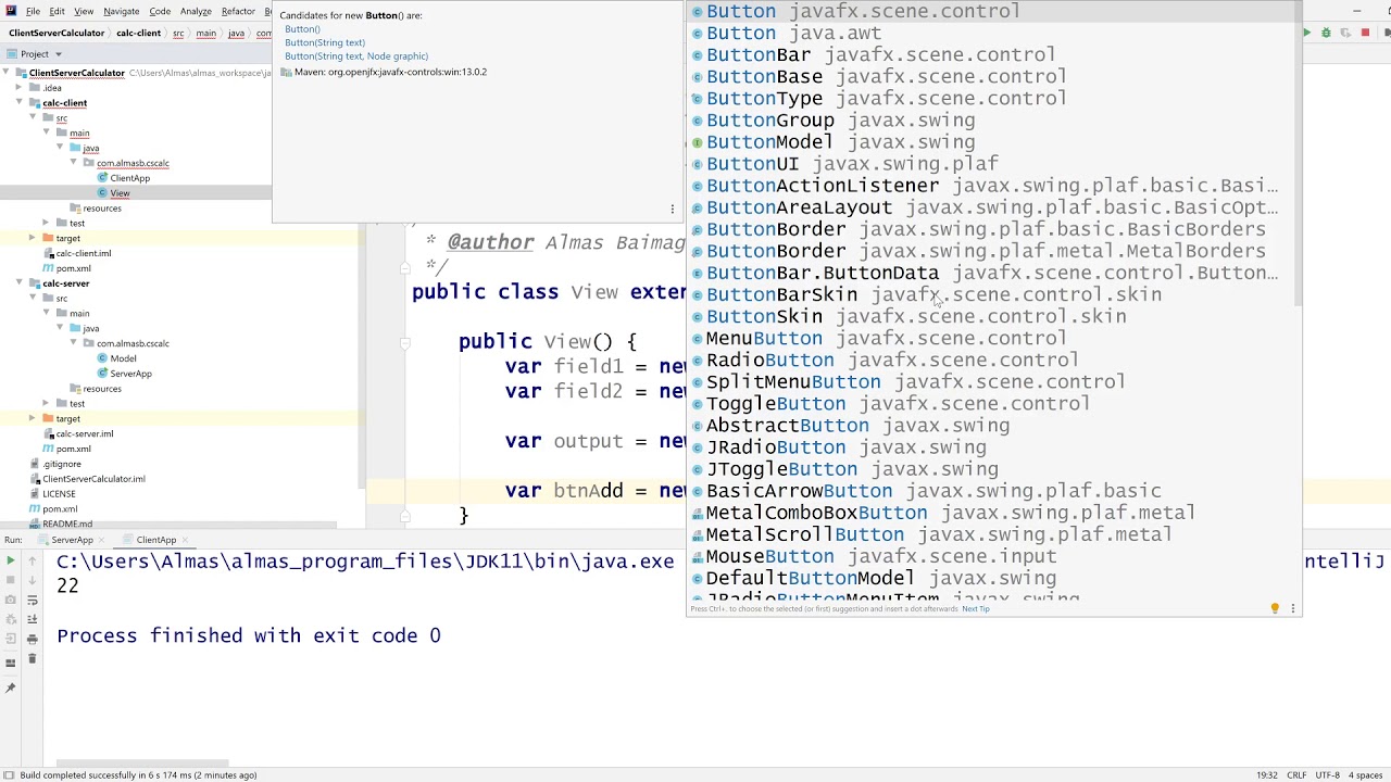 JavaFX Software: Client-Server Calculator (HTTP, MVC)