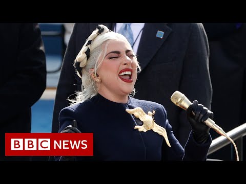 Biden inauguration: Lady Gaga sings the National Anthem - BBC News