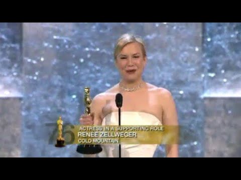Renée Zellweger winning Best Supporting Actress for Cold Mountain