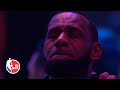 LeBron James Emotional During National Anthem Performed By Boyz II Men Remembering Kobe