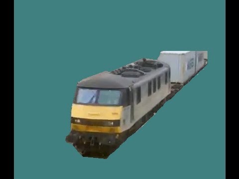 FreightLiner 90048 passes Tamworth Low level with a Felixstowe InterModal