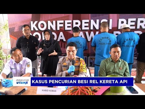 POLDA JABAR AMANKAN 3 PENCURI BESI REL KERETA API DI BANDUNG