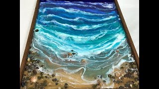 66 - Epoxy Resin Art.  Depth, Movement, Pebbles &amp; Sand - Connection to the past. Stunning effects