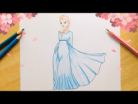 How To Draw Elsa Step by Step || Queen Elsa Drawing ||...