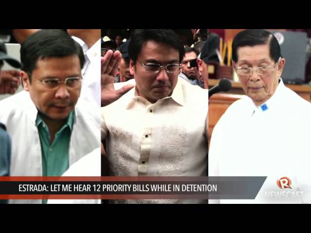 Estrada: Let me hear 12 priority bills while in detention