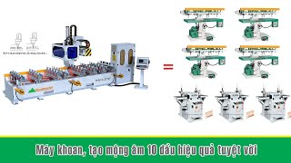 Máy gia công khoan lỗ, tạo mộng âm 10 đầu dao | WM-5X2CNC