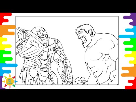 Hulk VS Hulkbuster Coloring Page | Furious Hulk Coloring | Cartoon - On & On