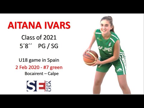Aitana Ivars #7 GREEN 2feb20 U18 Bocairent vs CB Calpe