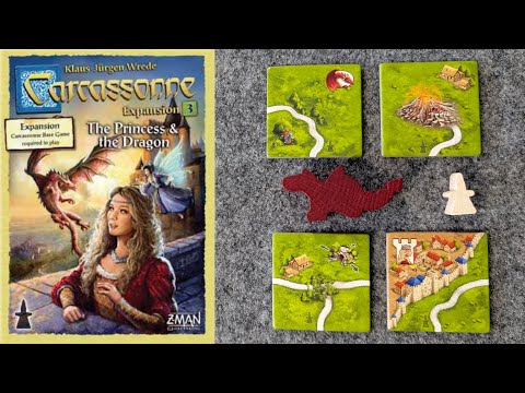 WHAT'S NEW Carcassonne Expansion 3: The Princess & The Dragon, plus PLAYTHROUGH & EXPANSIONIST