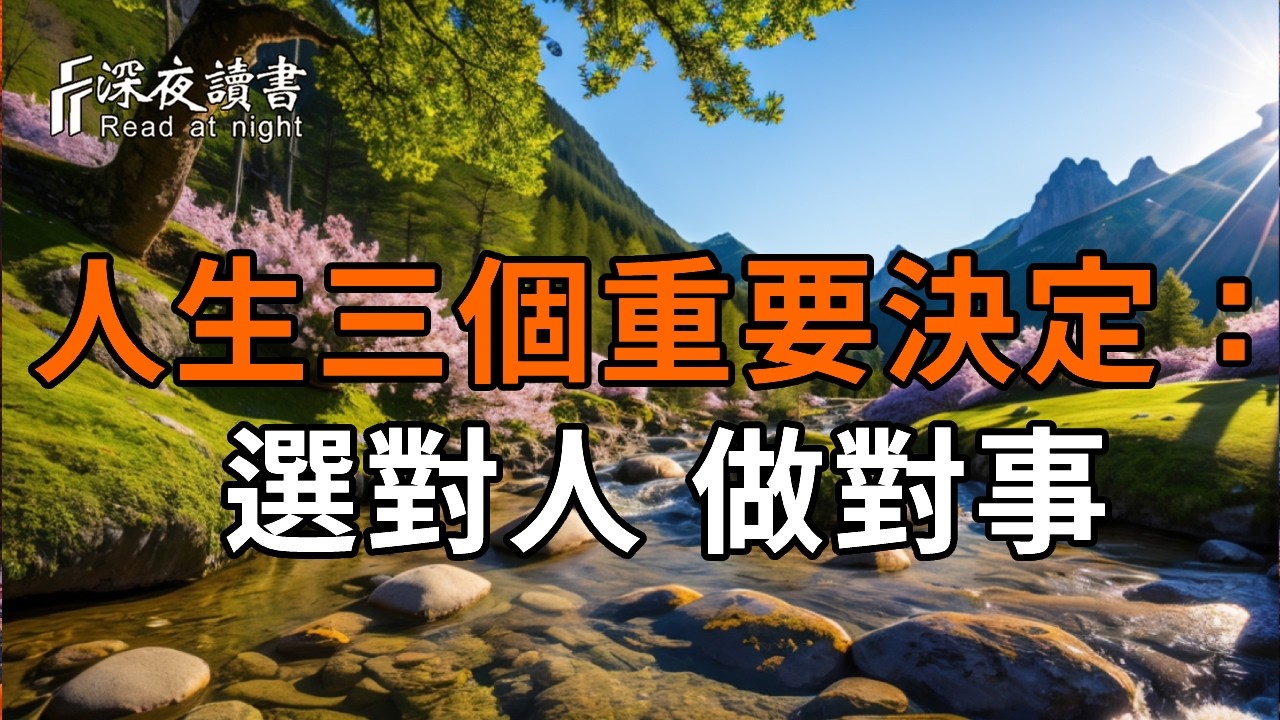 “人生的三根承重柱：和誰在一起，把時間投入到什麼事情上，在哪里安放你的生活”【深夜讀書】#人生?