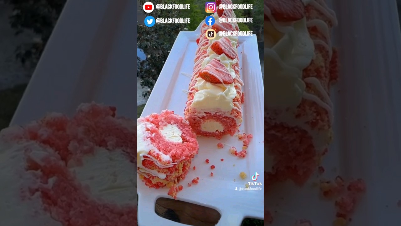 Strawberry shortcake cheesecake sushi @sweettreatsbygloria #dessertsushi #cheesecake #dessertreels