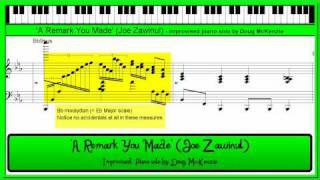 'A Remark You Made' (Zawinul) - jazz piano tutorial