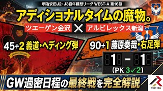 【百年構想リーグ残り２戦】悩める者同士の攻防　ツエーゲン金沢  １－１（PK3-2）アルビレックス新潟