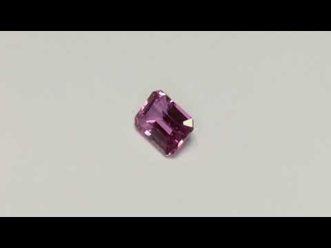 1.264 Carat Pink Sapphire Excellent Cut Emerald 6.85 x 4.91 mm Heated Loose Stone Video