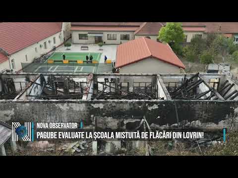 Damage assessed at the school burned by flames in Lovrin!