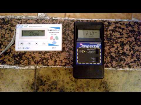Measuring the radioactivity of a pink granite tile