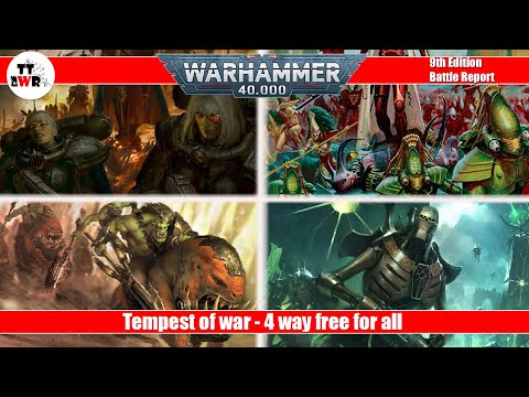 Tempest of War - 4 Player free for all- 500pts each - Warhammer 40k Batrep