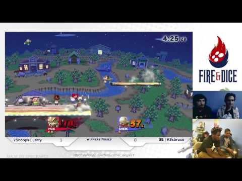 Summer of Smash #1 - 2Scoops LarryLurr (Fox)  vs SE K9sbruce (Sheik, Diddy) - Smash Wii U WF