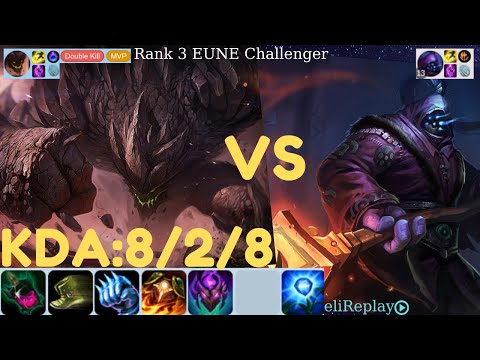 Rank 3 |  Malphite  Top vs Jax- KDA : 8/ 2/ 8 | EUNE Challenger | #LeagueOfLegends