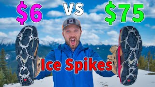 BUDGET vs EXPENSIVE ICE CLEATS // Kahtoola Microspikes vs Amazon
