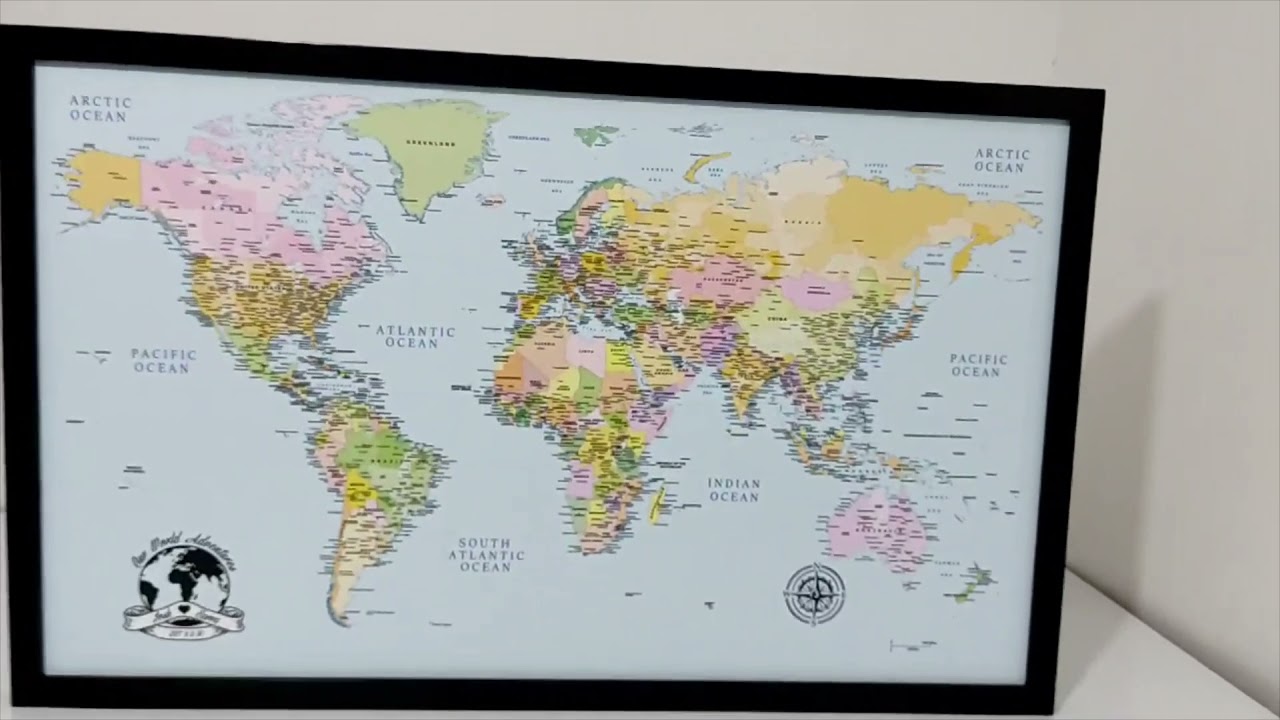 Atlas Push Pin World Map